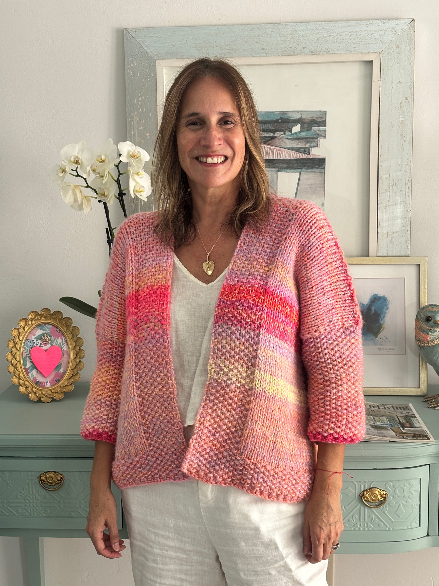 Cardigan Sofía Rosa Atardecer