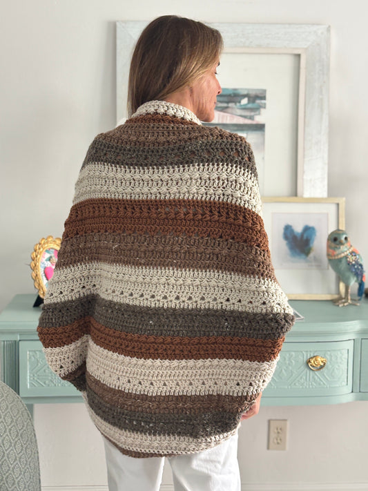Cardigan Inés crema/café