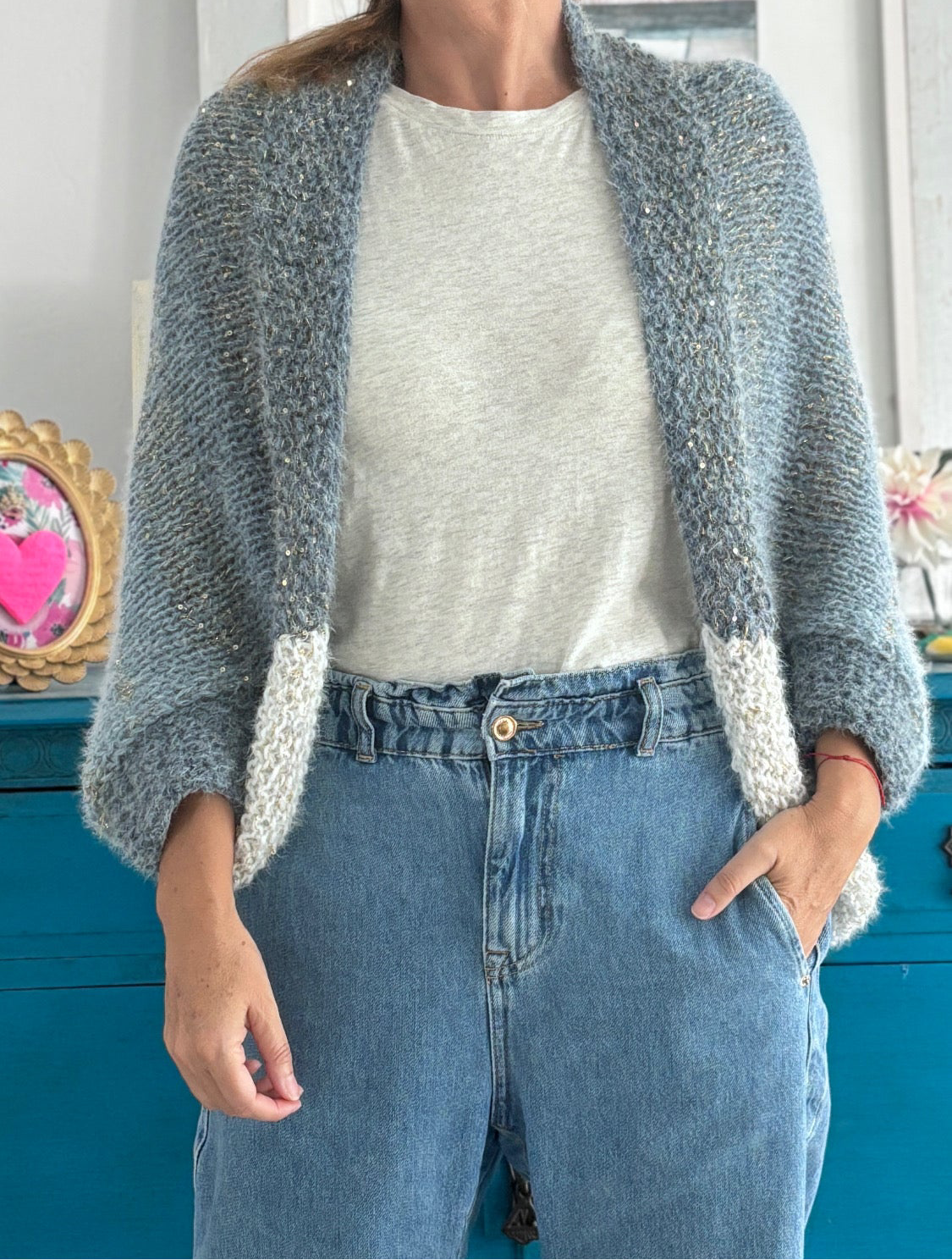 Cardigan Dúo petróleo
