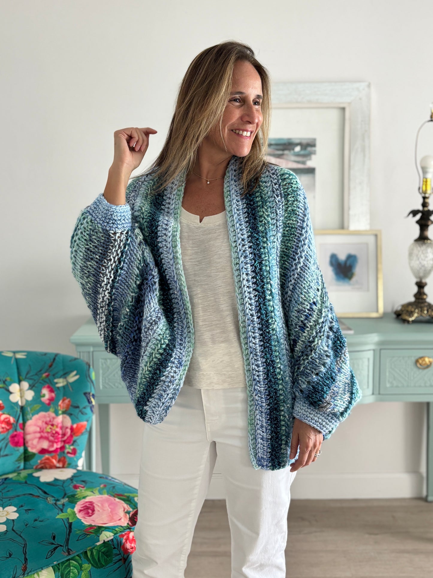 Cardigan Inés aguamarina