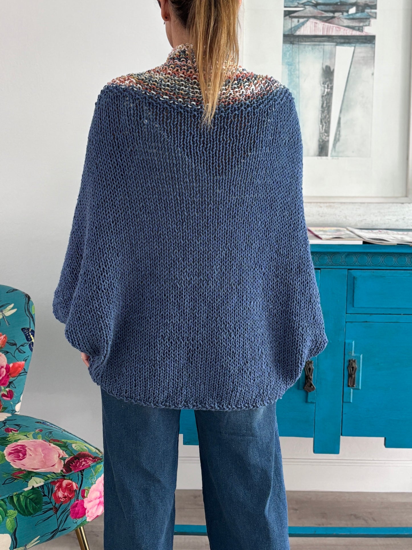 Cardigan Loreto azul Jaspeado