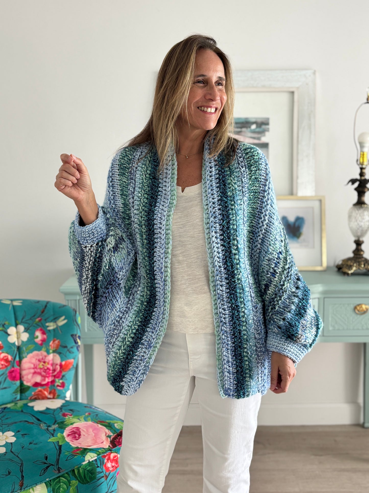 Cardigan Inés aguamarina