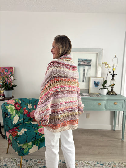 Cardigan Inés, color Jardín Rosé