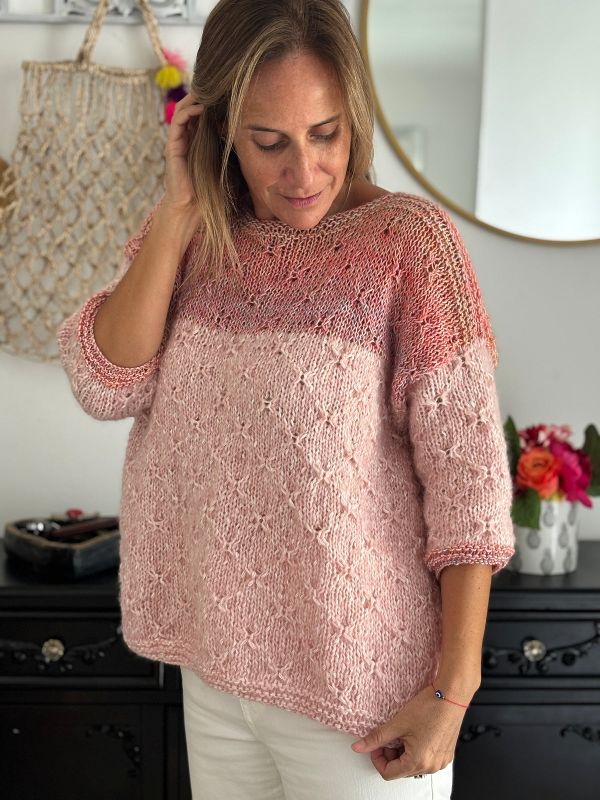 Sweater Kate tejido a mano en punto estrella
