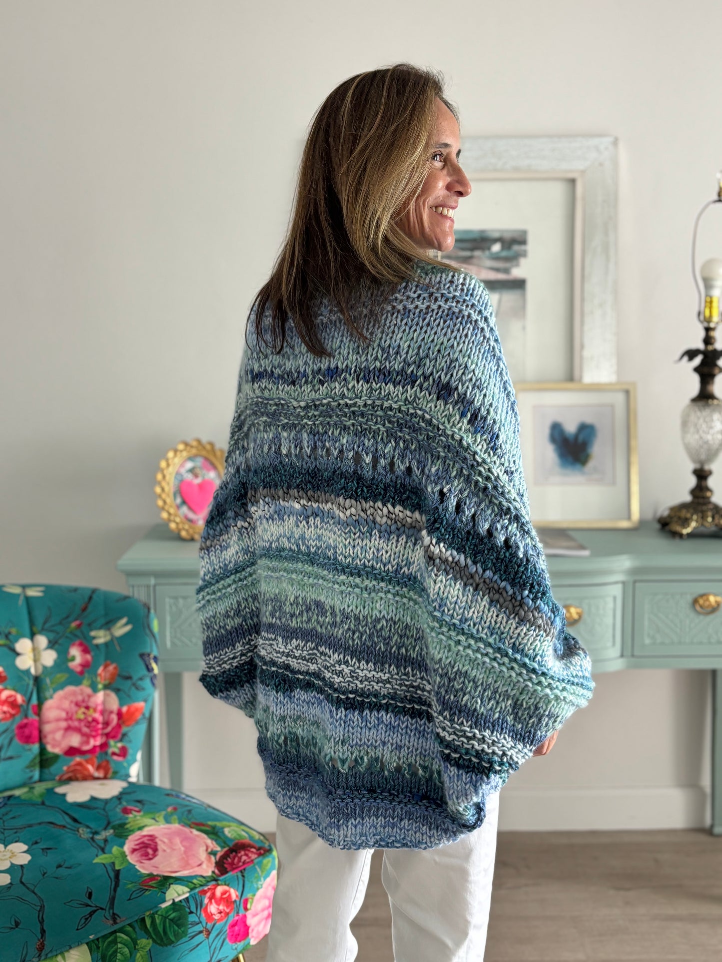 Cardigan Inés aguamarina