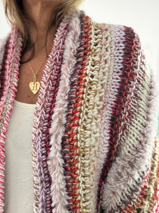 Cardigan Inés, color Jardín Rosé