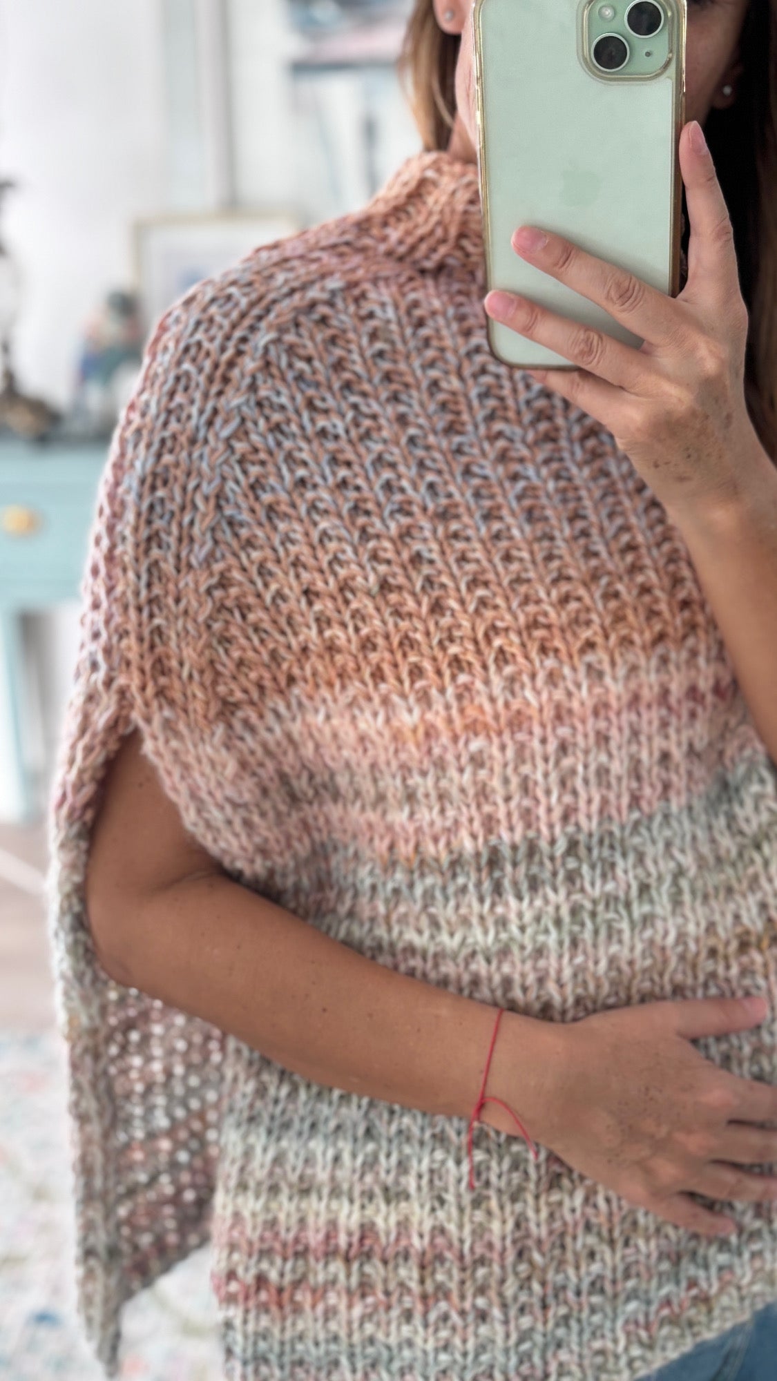 Alicia Poncho in pastel colors
