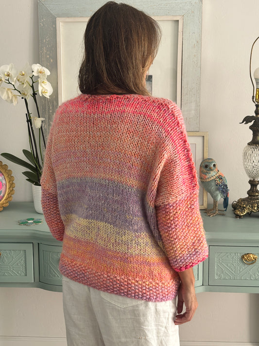 Cardigan Sofía Rosa Atardecer