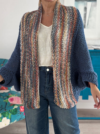 Cardigan Loreto azul Jaspeado