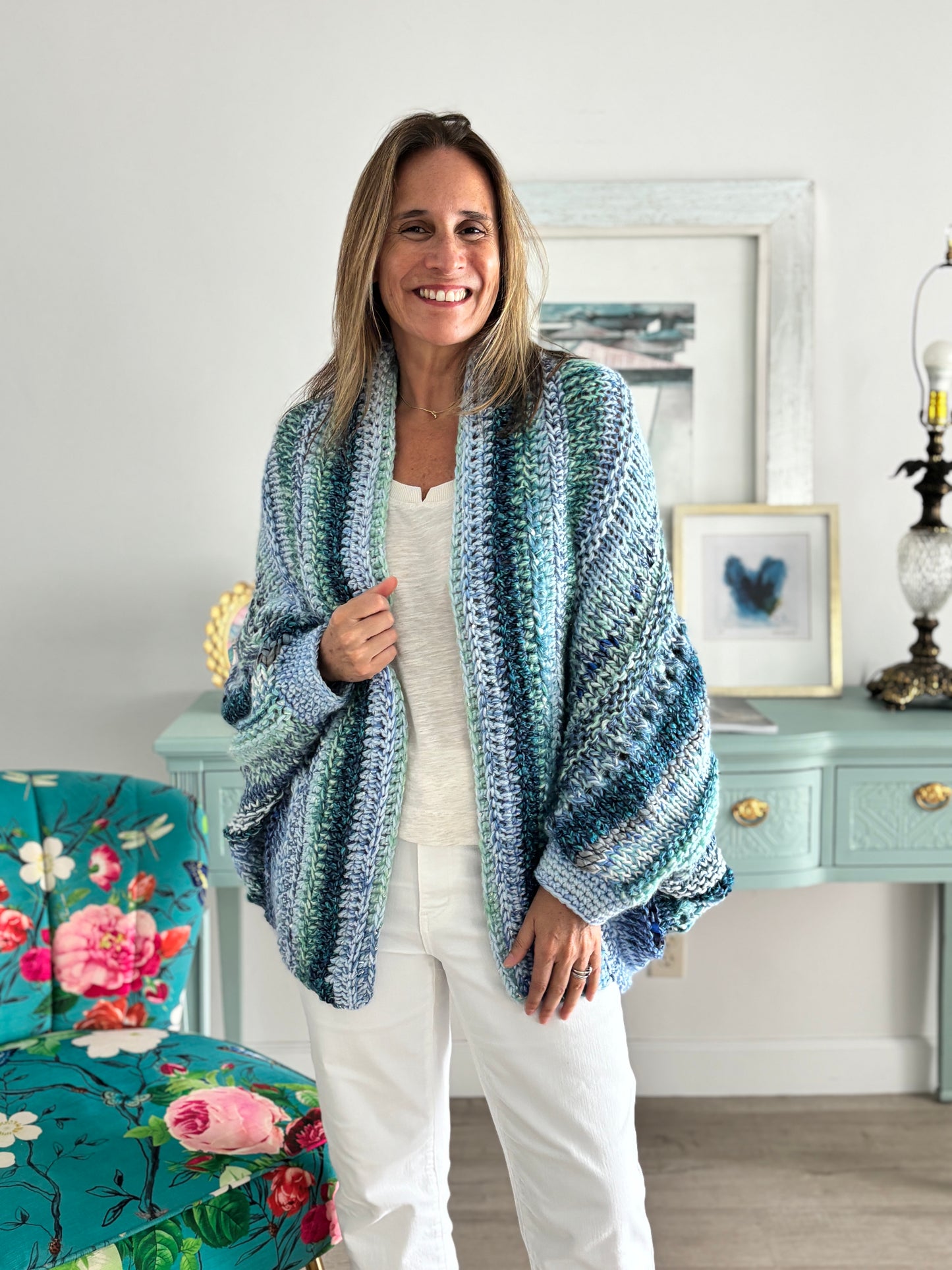 Cardigan Inés aguamarina