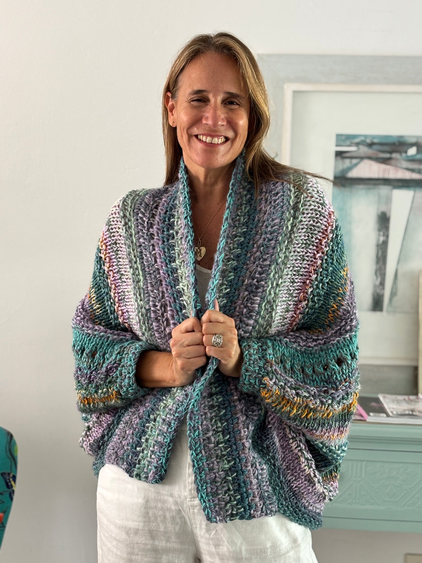 Cardigan Inés Turquesa (único)
