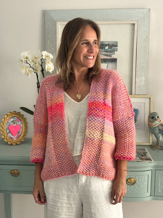 Cardigan Sofía Rosa Atardecer