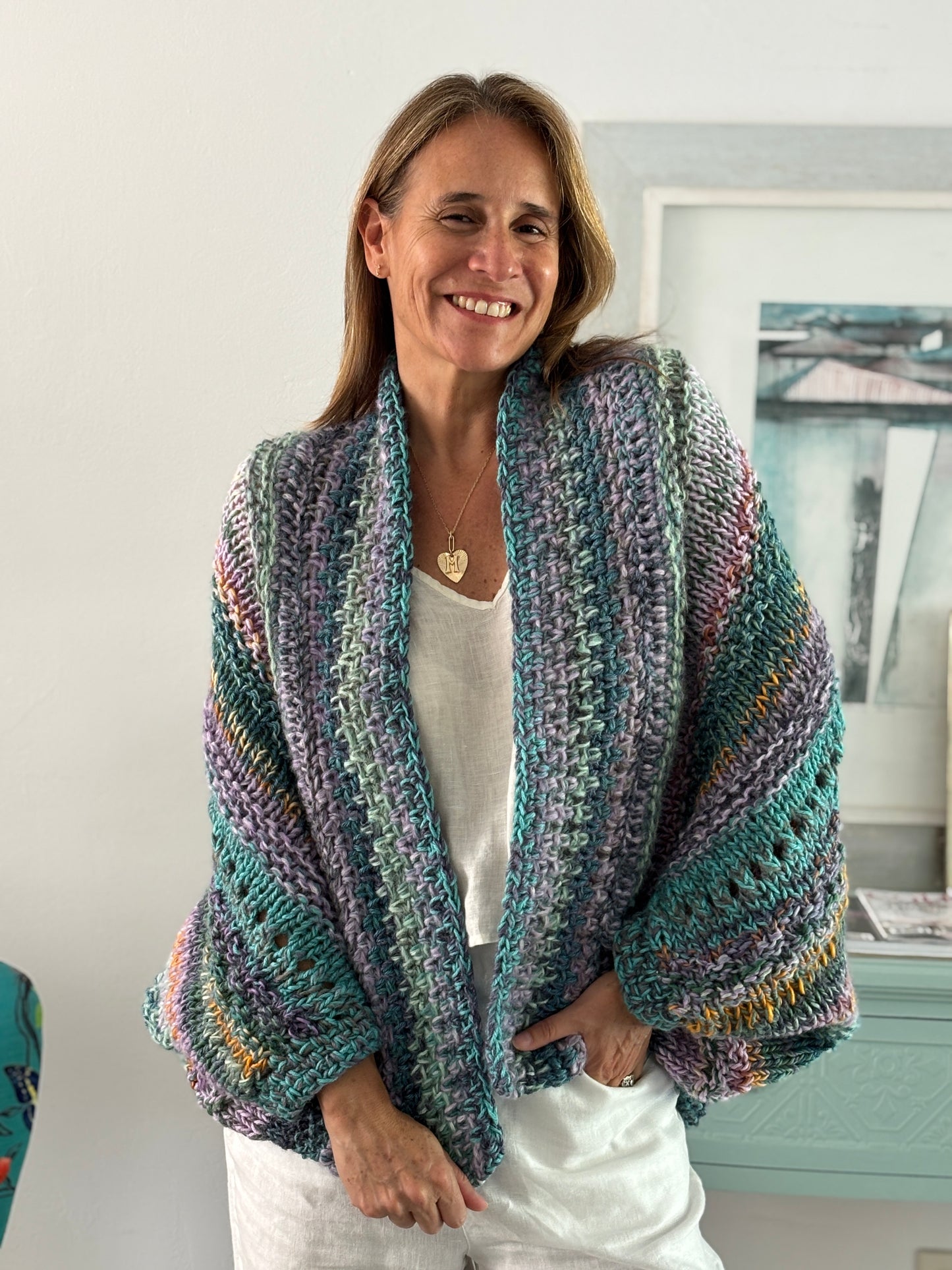 Cardigan Inés Turquesa (único)