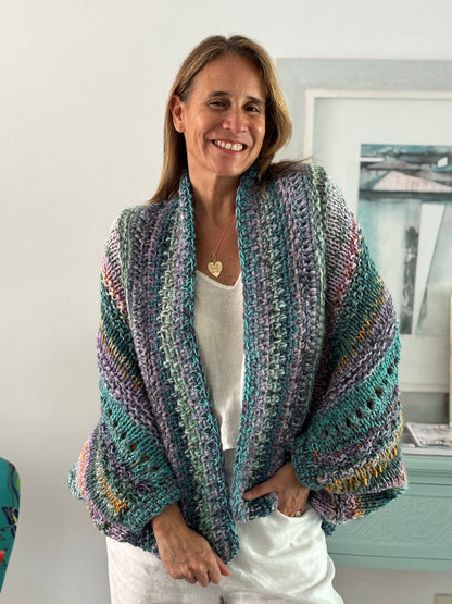 Cardigan Inés Turquesa (único)
